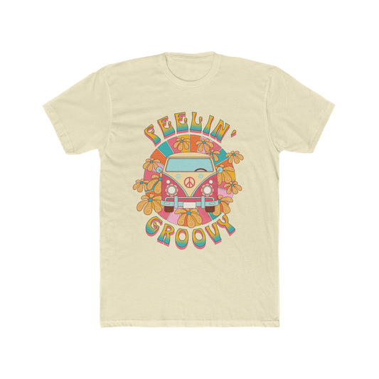 Feelin Groovy, Hippy Bus, 70's Retro Style Tee