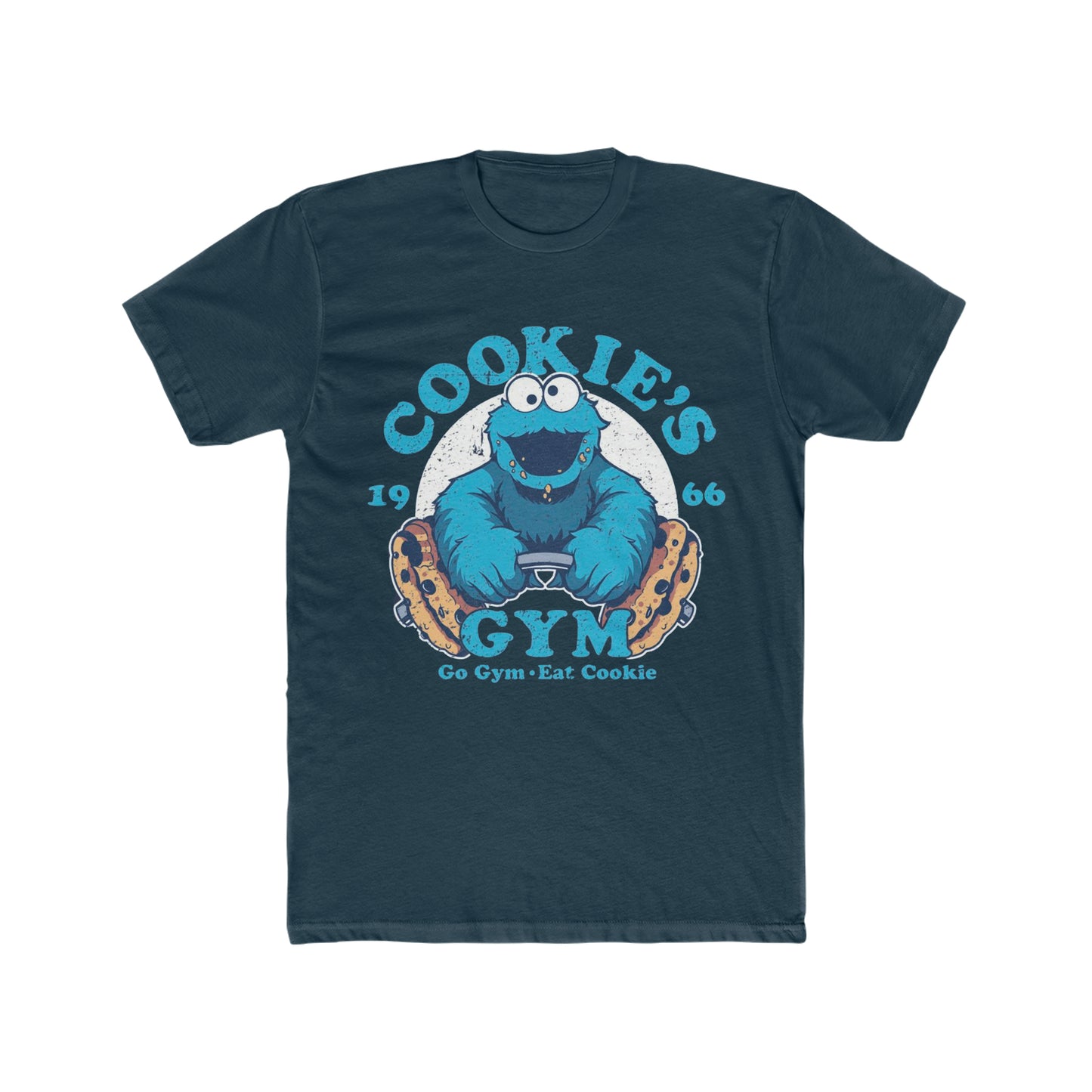 Vintage Inspired, Distressed Style, Digitally Enhanced Graphics, Cookies Gym, Cookie Monster Tee