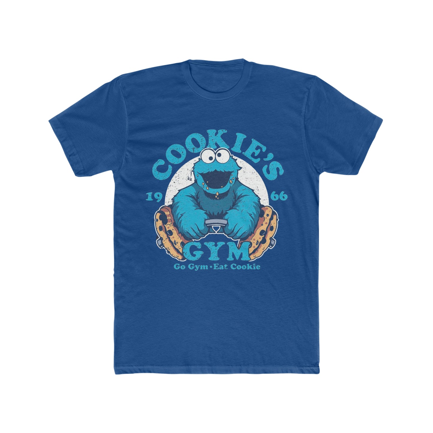 Vintage Inspired, Distressed Style, Digitally Enhanced Graphics, Cookies Gym, Cookie Monster Tee