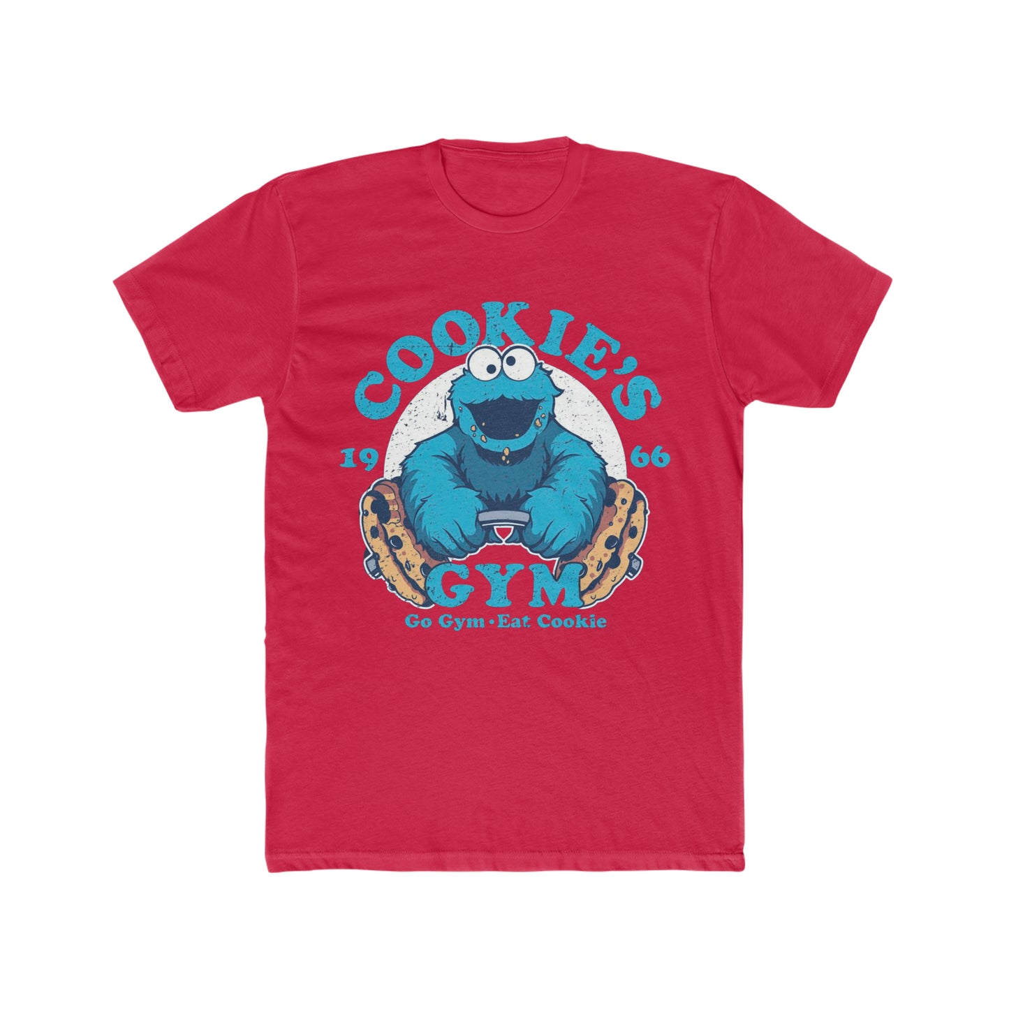 Vintage Inspired, Distressed Style, Digitally Enhanced Graphics, Cookies Gym, Cookie Monster Tee