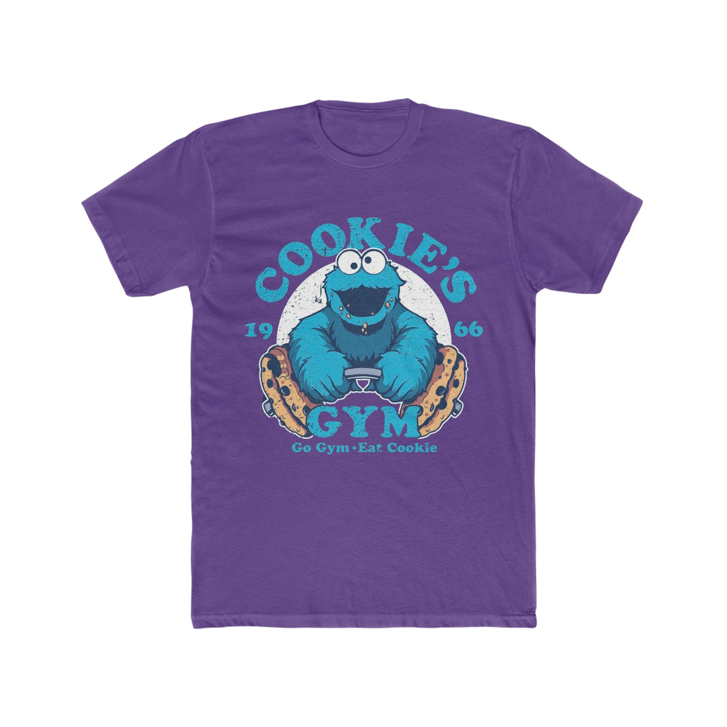 Vintage Inspired, Distressed Style, Digitally Enhanced Graphics, Cookies Gym, Cookie Monster Tee