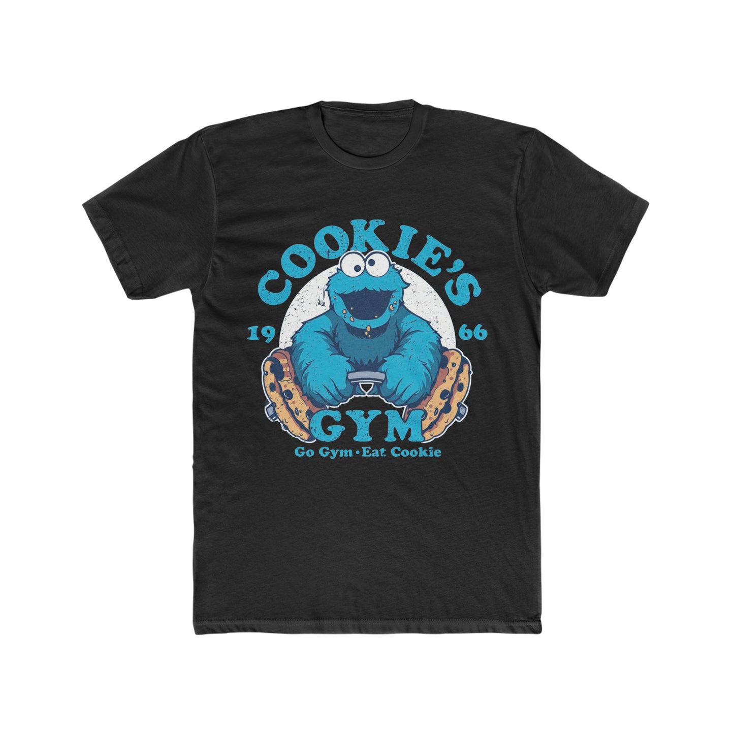 Vintage Inspired, Distressed Style, Digitally Enhanced Graphics, Cookies Gym, Cookie Monster Tee