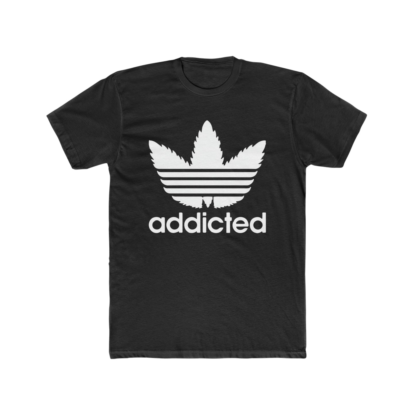 Addicted Parody of Adidas Sneakers, Marijuana, Cannabis Humor, Funny Tee