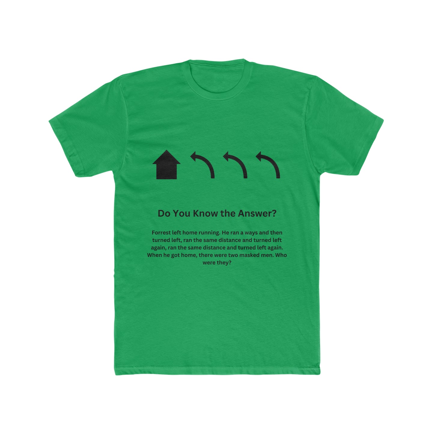 Brain Teaser, When he got home, there were two masked men. Who were they?, Fun, Puzzle Tee