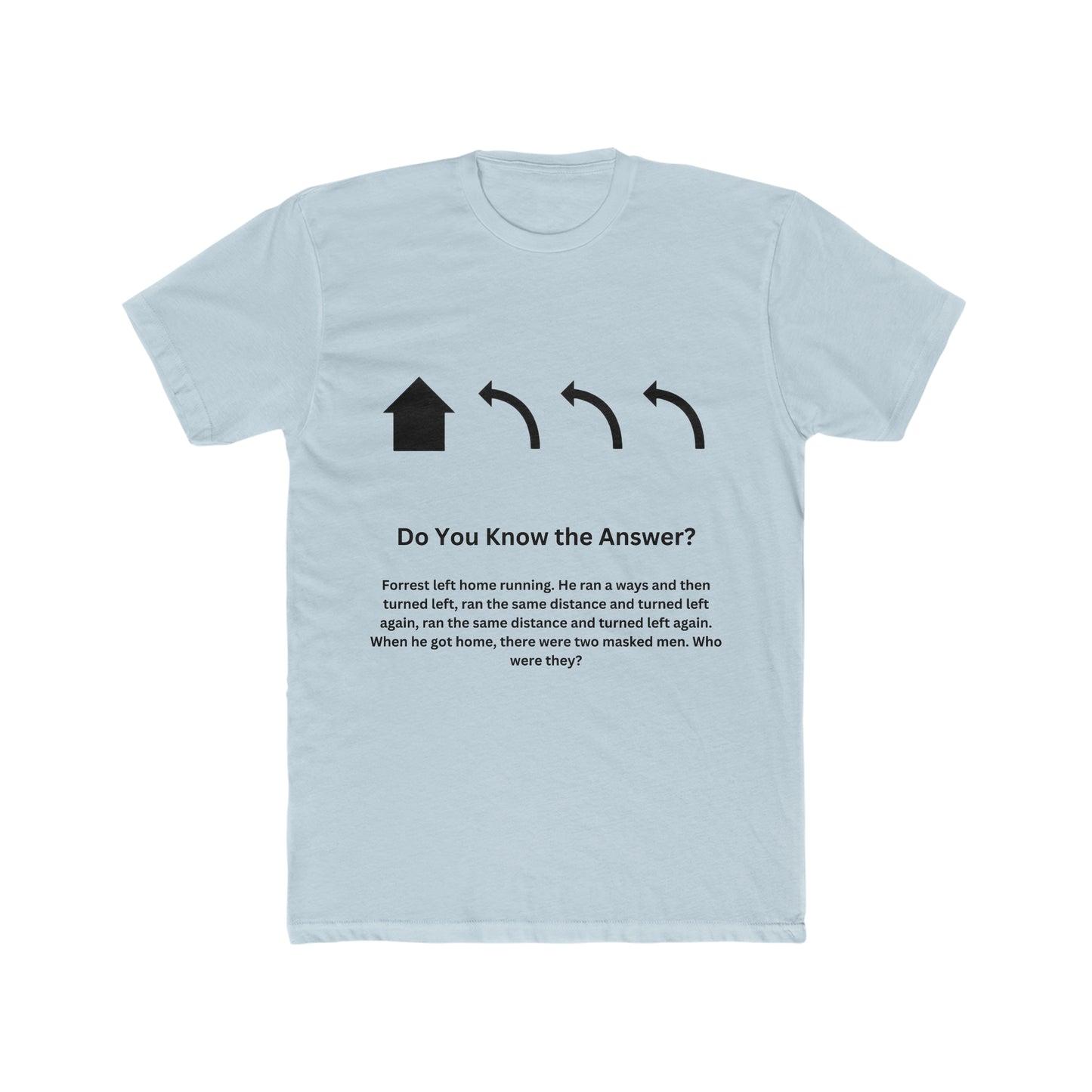 Brain Teaser, When he got home, there were two masked men. Who were they?, Fun, Puzzle Tee