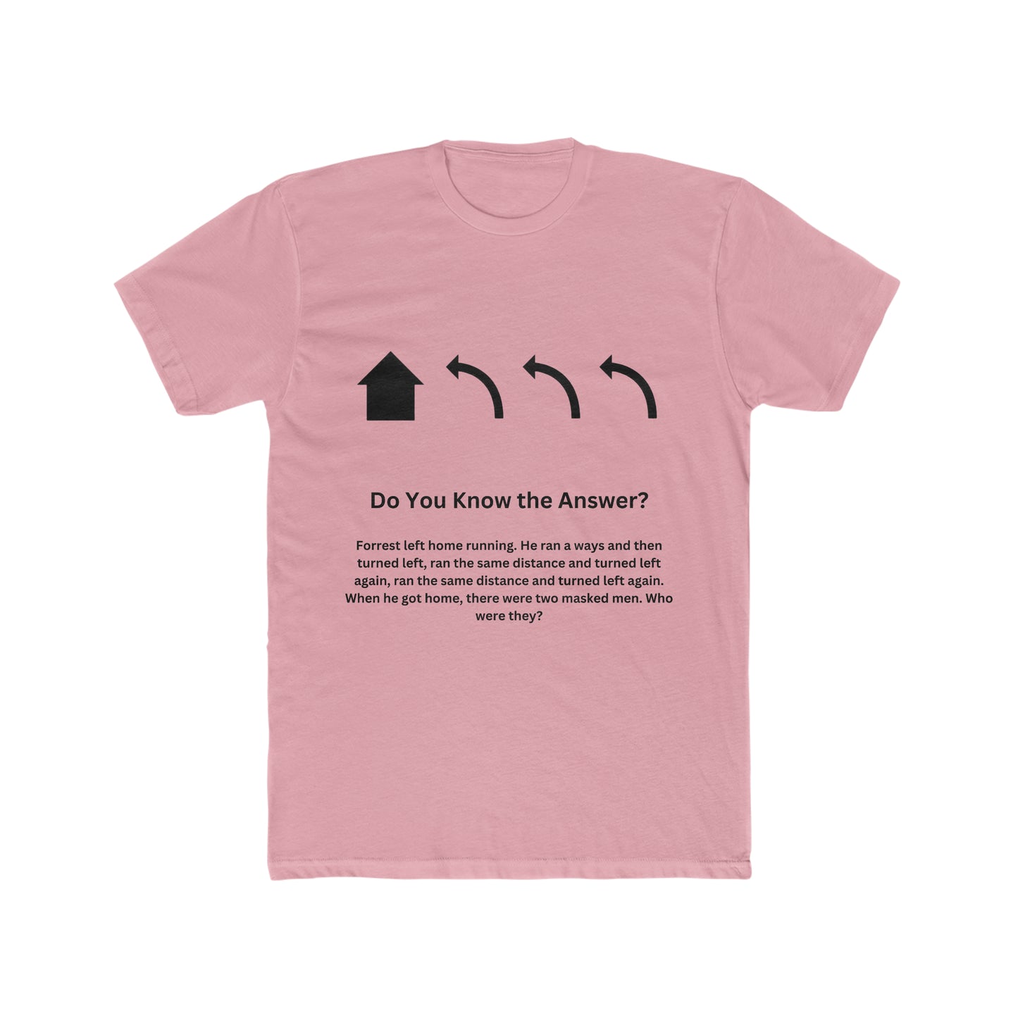 Brain Teaser, When he got home, there were two masked men. Who were they?, Fun, Puzzle Tee