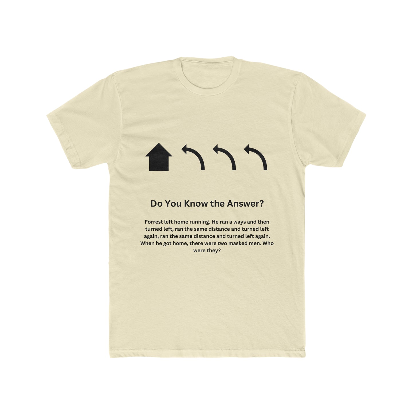 Brain Teaser, When he got home, there were two masked men. Who were they?, Fun, Puzzle Tee