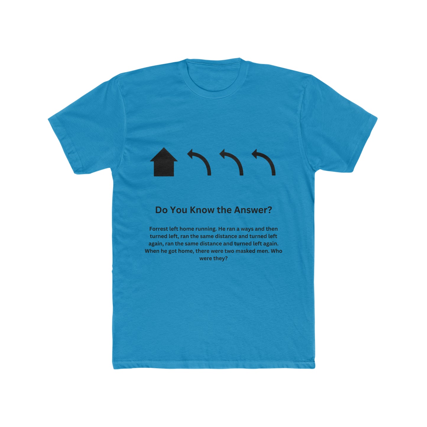 Brain Teaser, When he got home, there were two masked men. Who were they?, Fun, Puzzle Tee