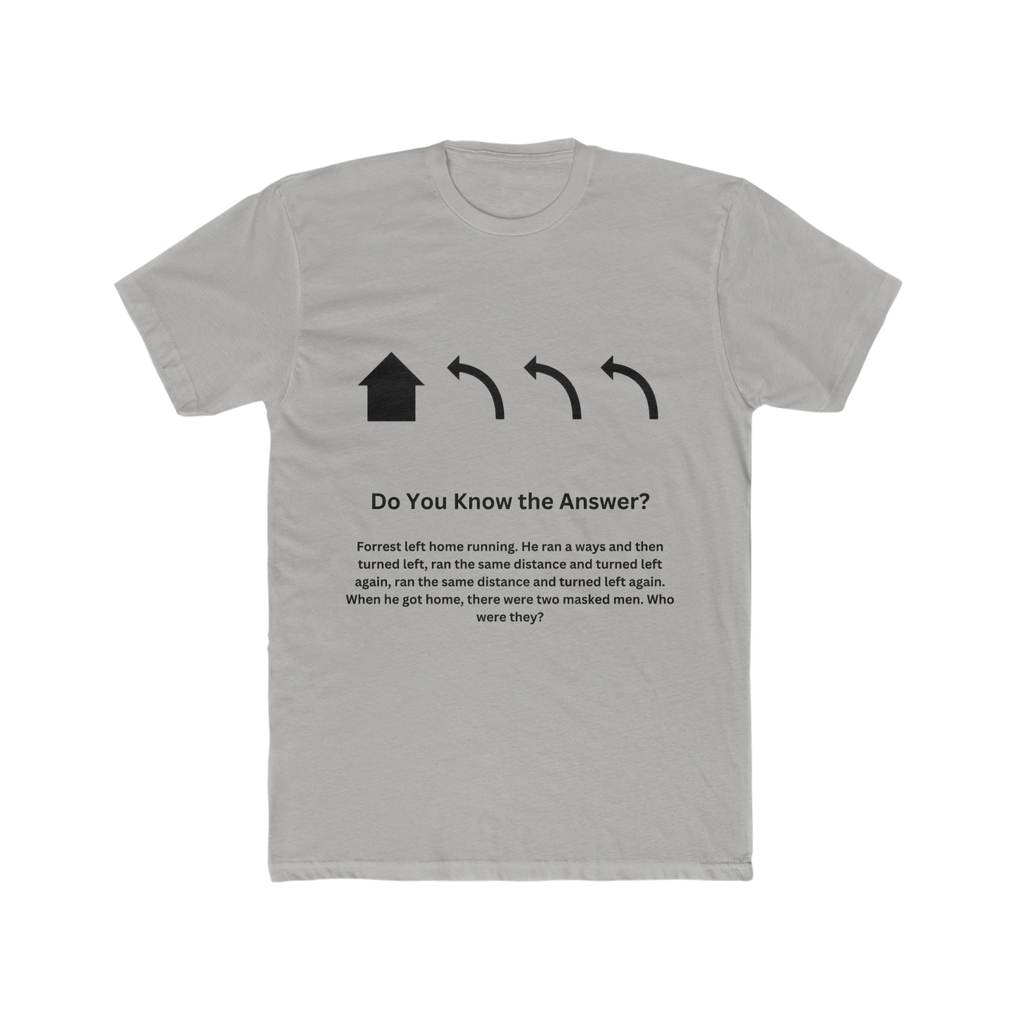 Brain Teaser, When he got home, there were two masked men. Who were they?, Fun, Puzzle Tee