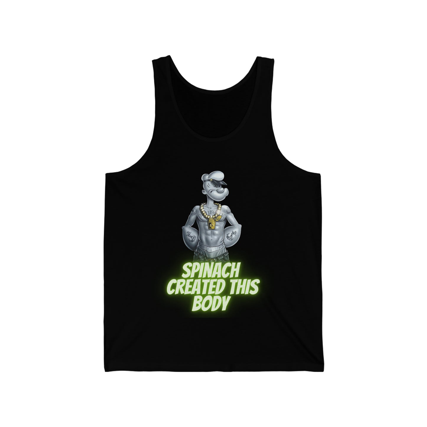 Popeye, Gym Tank Top, Spinach, Gym. Dedication, Workout Attire