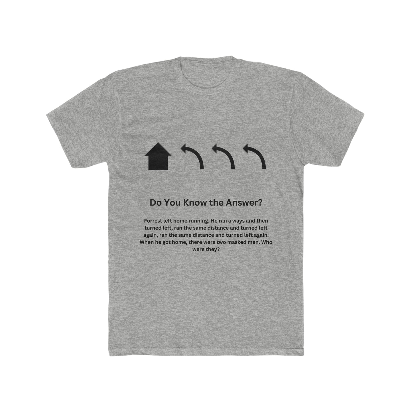 Brain Teaser, When he got home, there were two masked men. Who were they?, Fun, Puzzle Tee