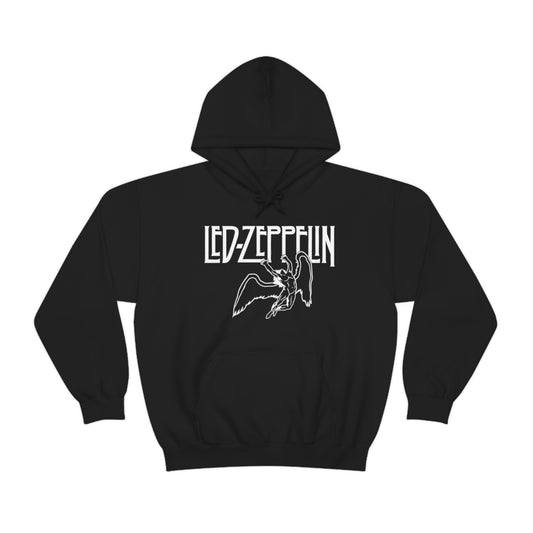 Led Zeppelin, Swan Song on the Front with Band Symbols on the Back Hoodie