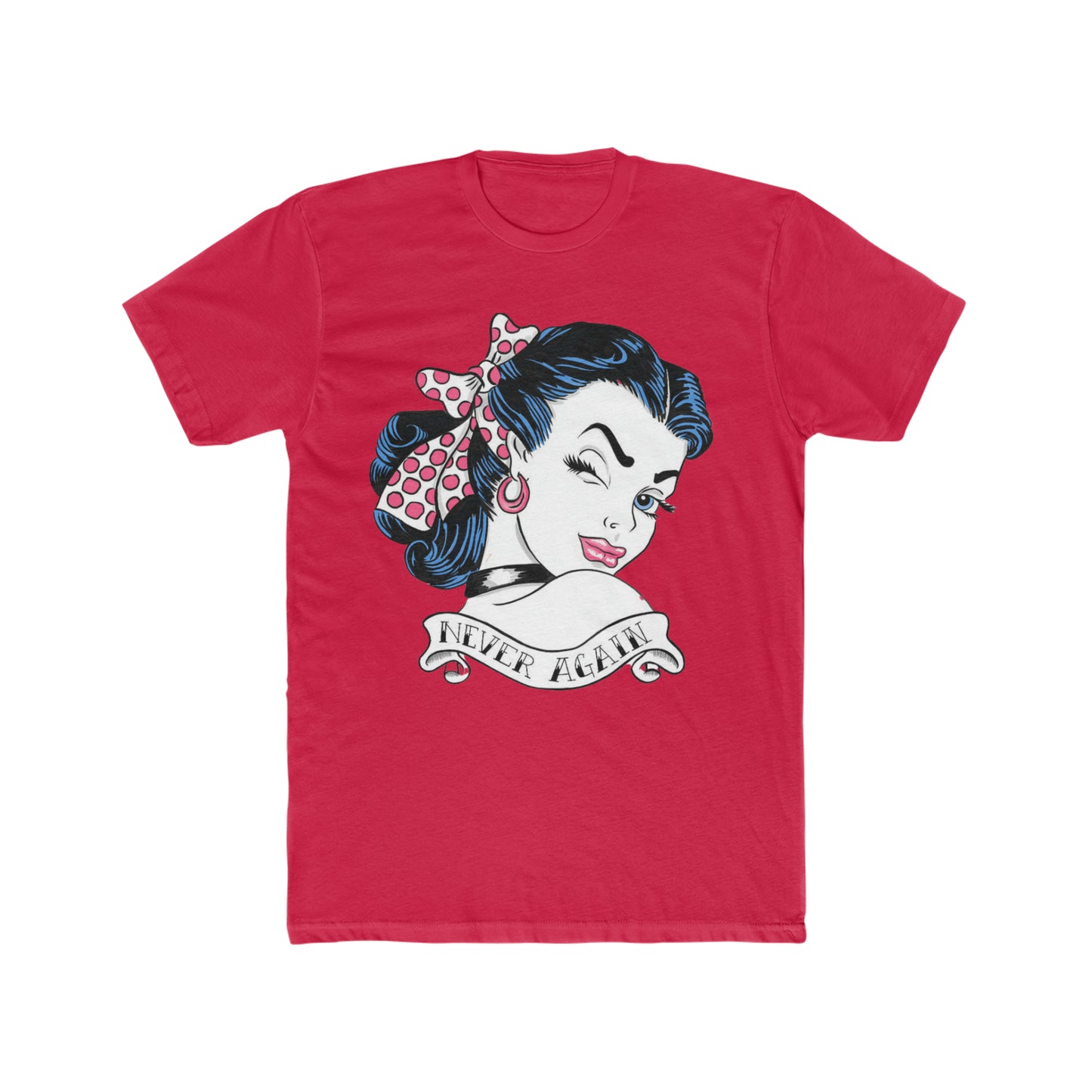 Never Again, Cartoon Girl, Winking With Attitude, Art Tee