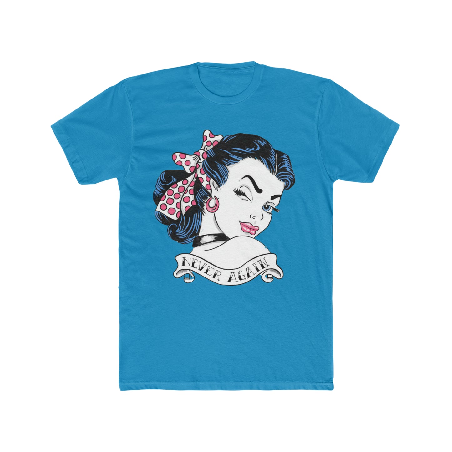 Never Again, Cartoon Girl, Winking With Attitude, Art Tee