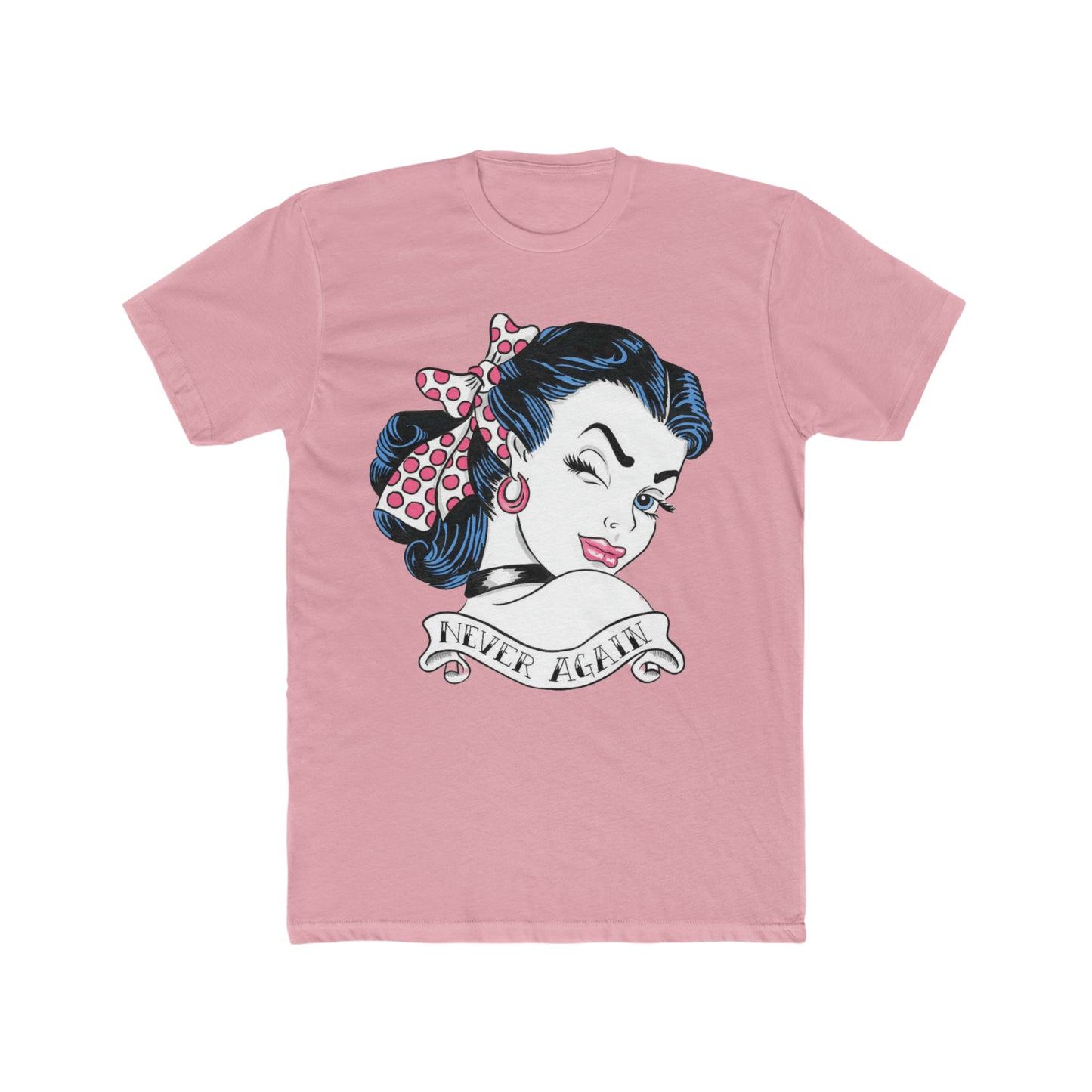 Never Again, Cartoon Girl, Winking With Attitude, Art Tee