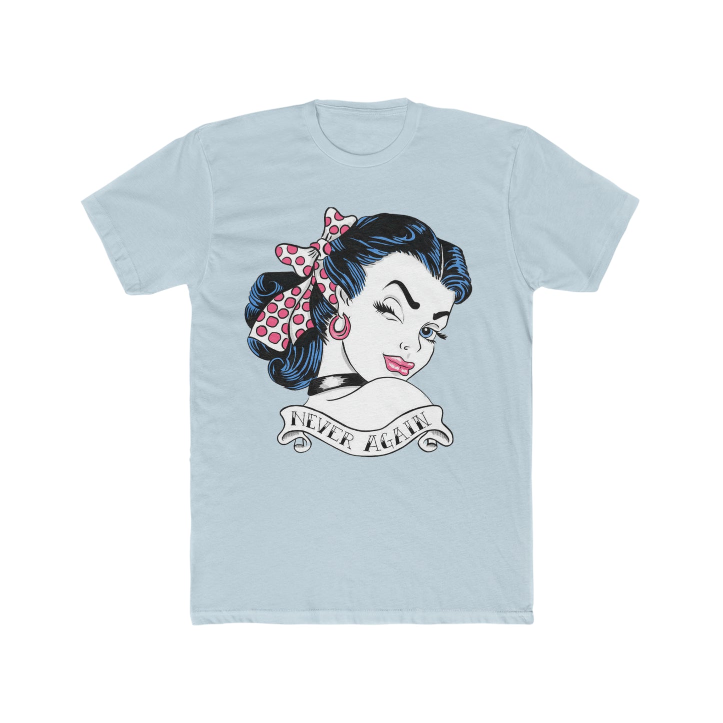 Never Again, Cartoon Girl, Winking With Attitude, Art Tee