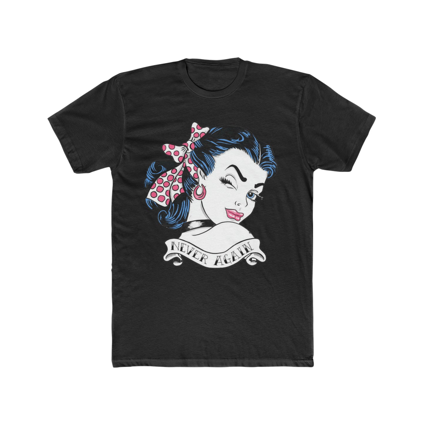 Never Again, Cartoon Girl, Winking With Attitude, Art Tee