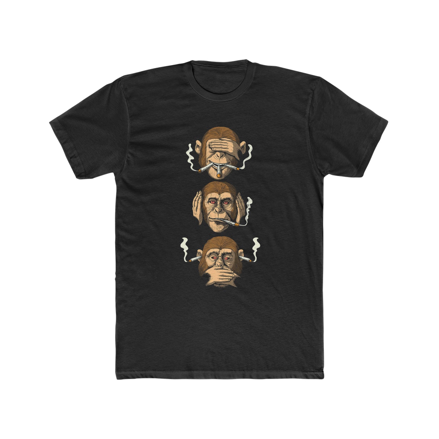 Weed Version of See No Evil, Hear No Evil, Speak No Evil While Smoking Joints Tee