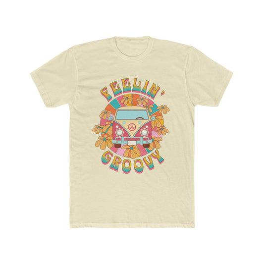 Feelin Groovy, Hippy Bus, 70's Retro Style Tee