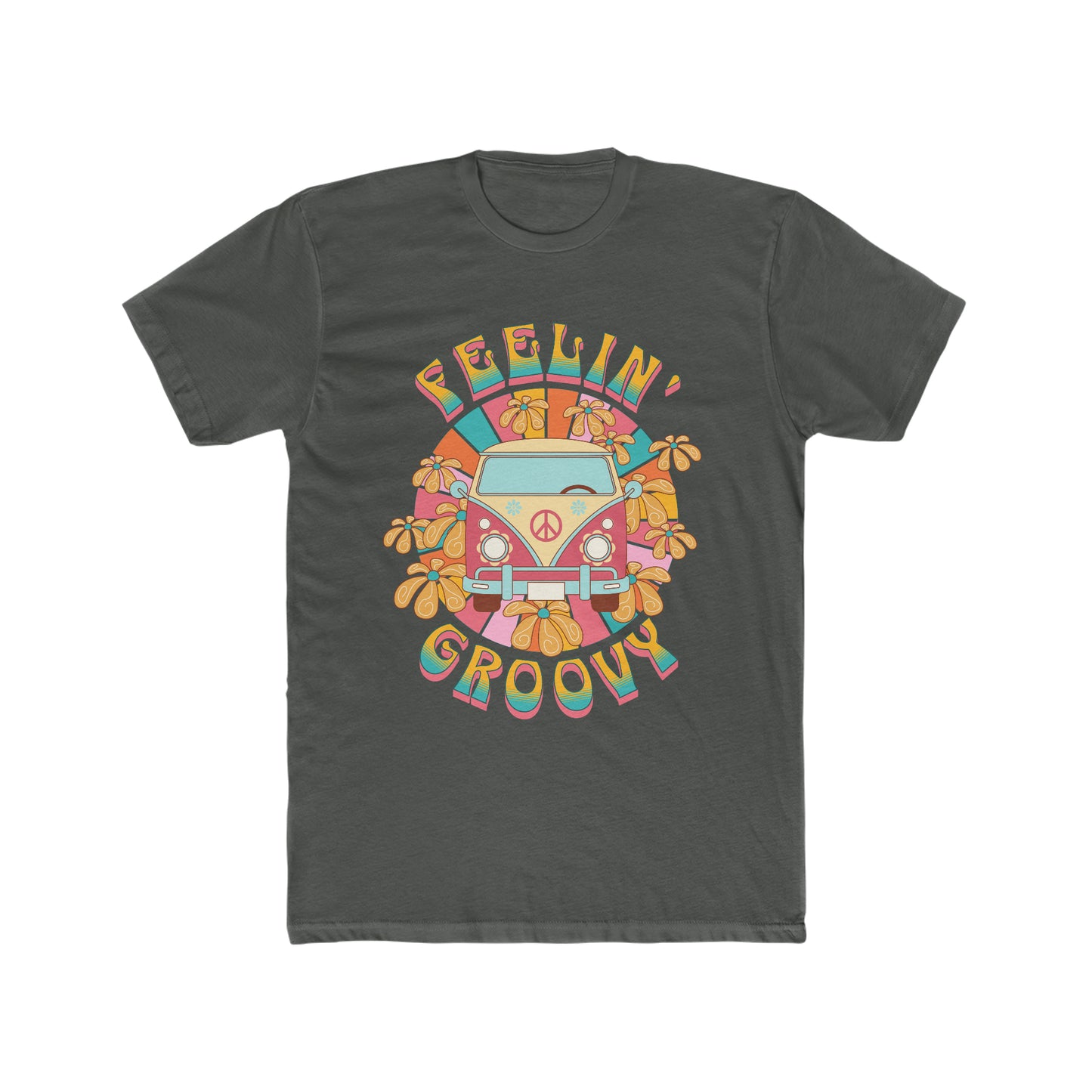 Feelin Groovy, Hippy Bus, 70's Retro Style Tee