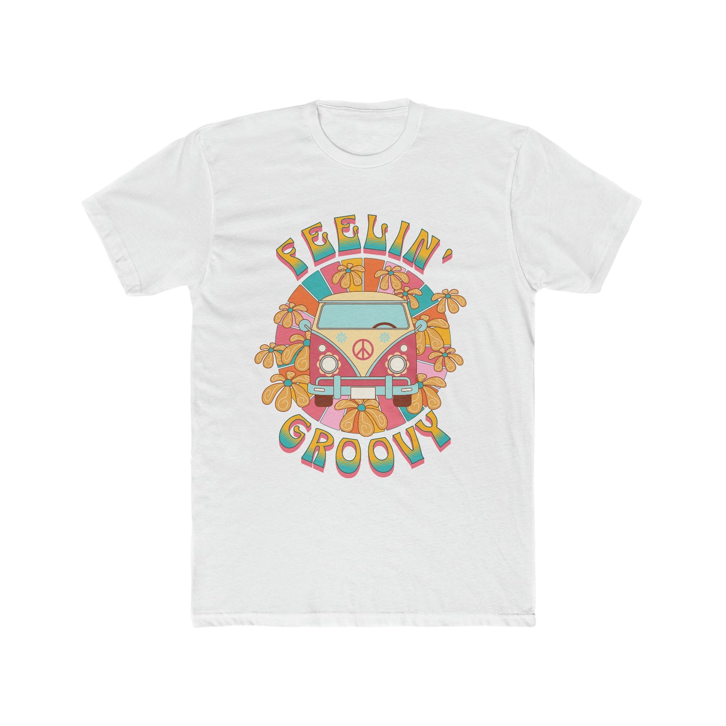 Feelin Groovy, Hippy Bus, 70's Retro Style Tee