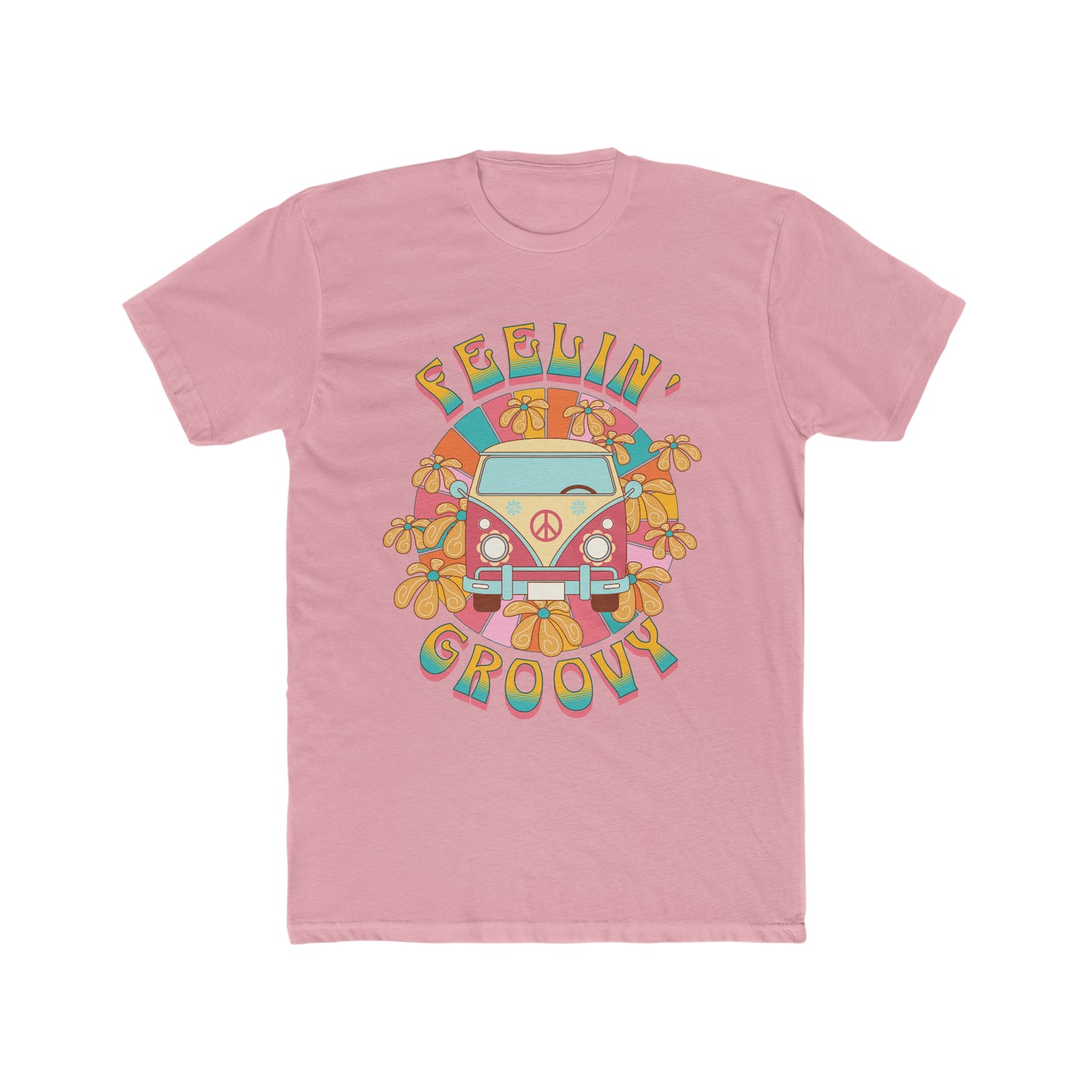 Feelin Groovy, Hippy Bus, 70's Retro Style Tee