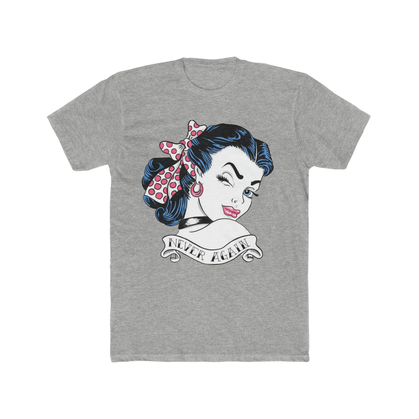 Never Again, Cartoon Girl, Winking With Attitude, Art Tee