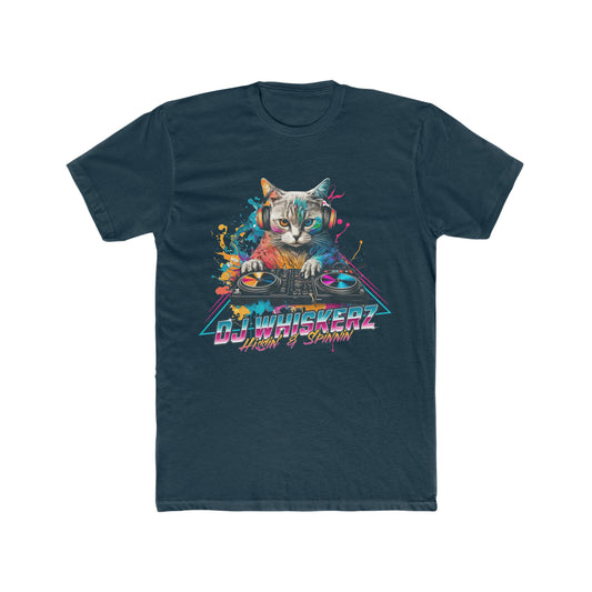 DJ Whiskerz, Hissin And Spinnin,, Music, Animal Lover, Colorful, Cyberpunk Style Tee