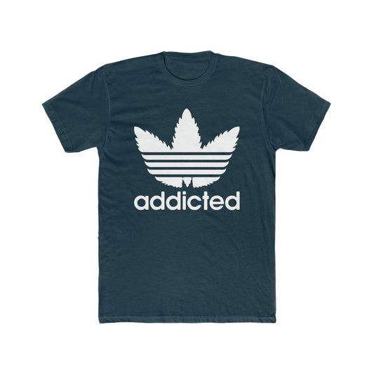 Addicted Parody of Adidas Sneakers, Marijuana, Cannabis Humor, Funny Tee