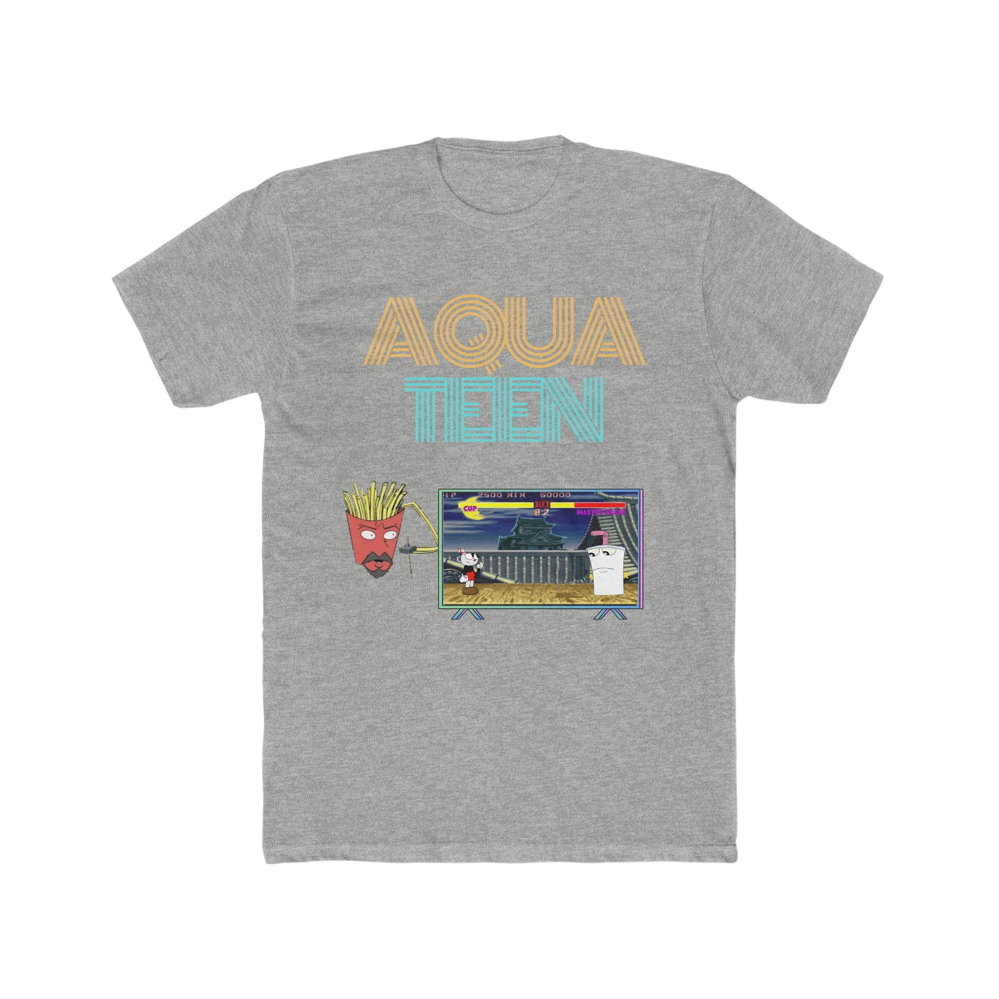 Aqua Tenn Hunger Force, Frylock Playing Street Fighter with Master Shake Versus Cup Unique, Custom Tee