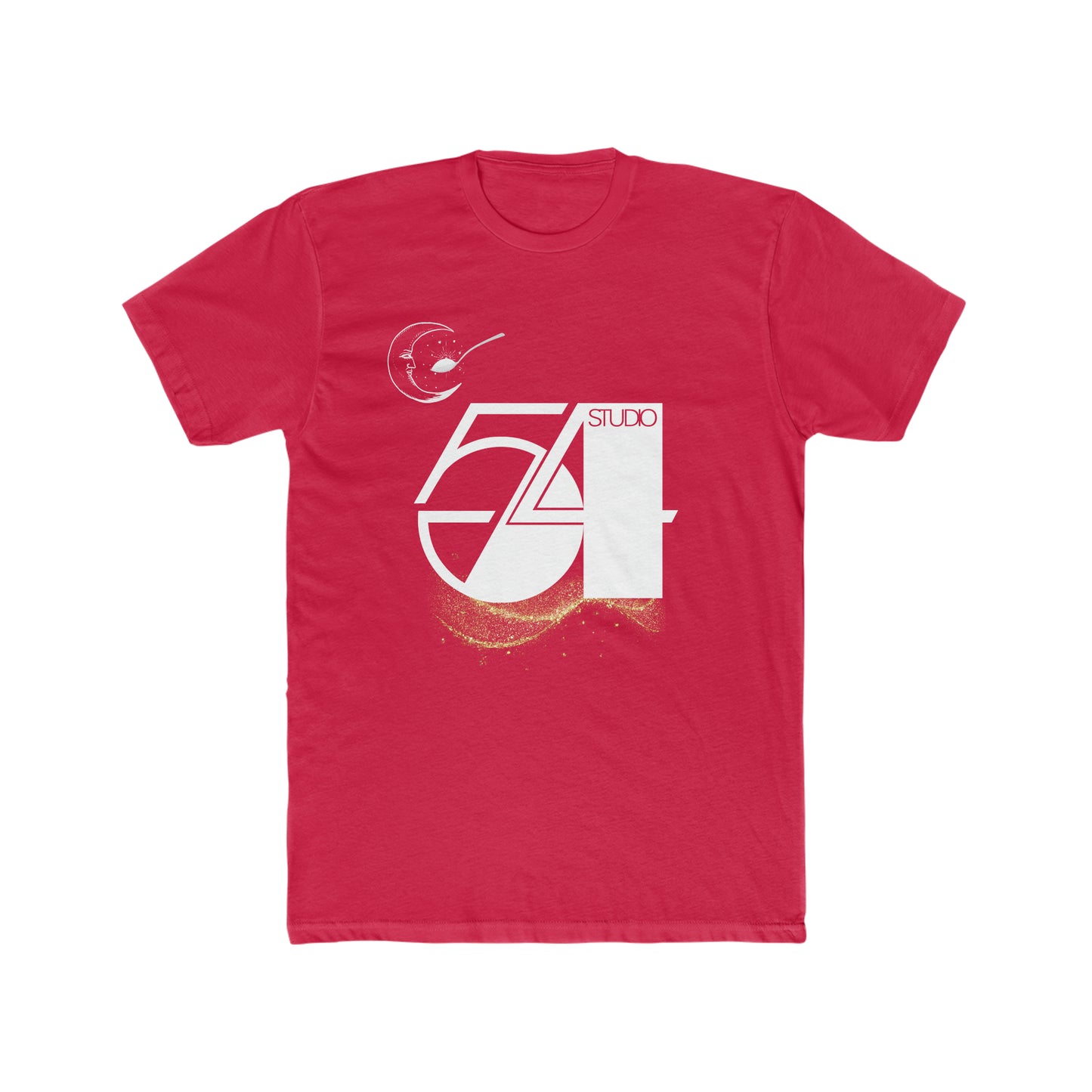 Studio 54, White Lettering, The Moon And The Spoon, Gold Glitter, Custom, One of a Kind Tee