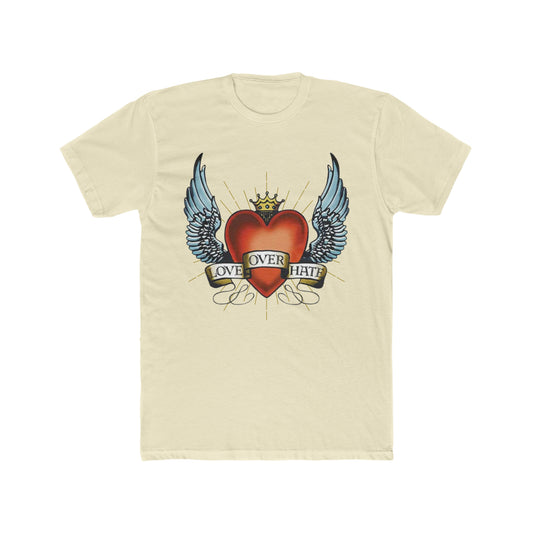 Ed Hardy Inspired, Love Over Hate, heart With Wings Tee