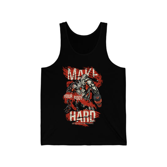 Make Your Body Hard, Bodybuilding Tank Top, Workout Attire