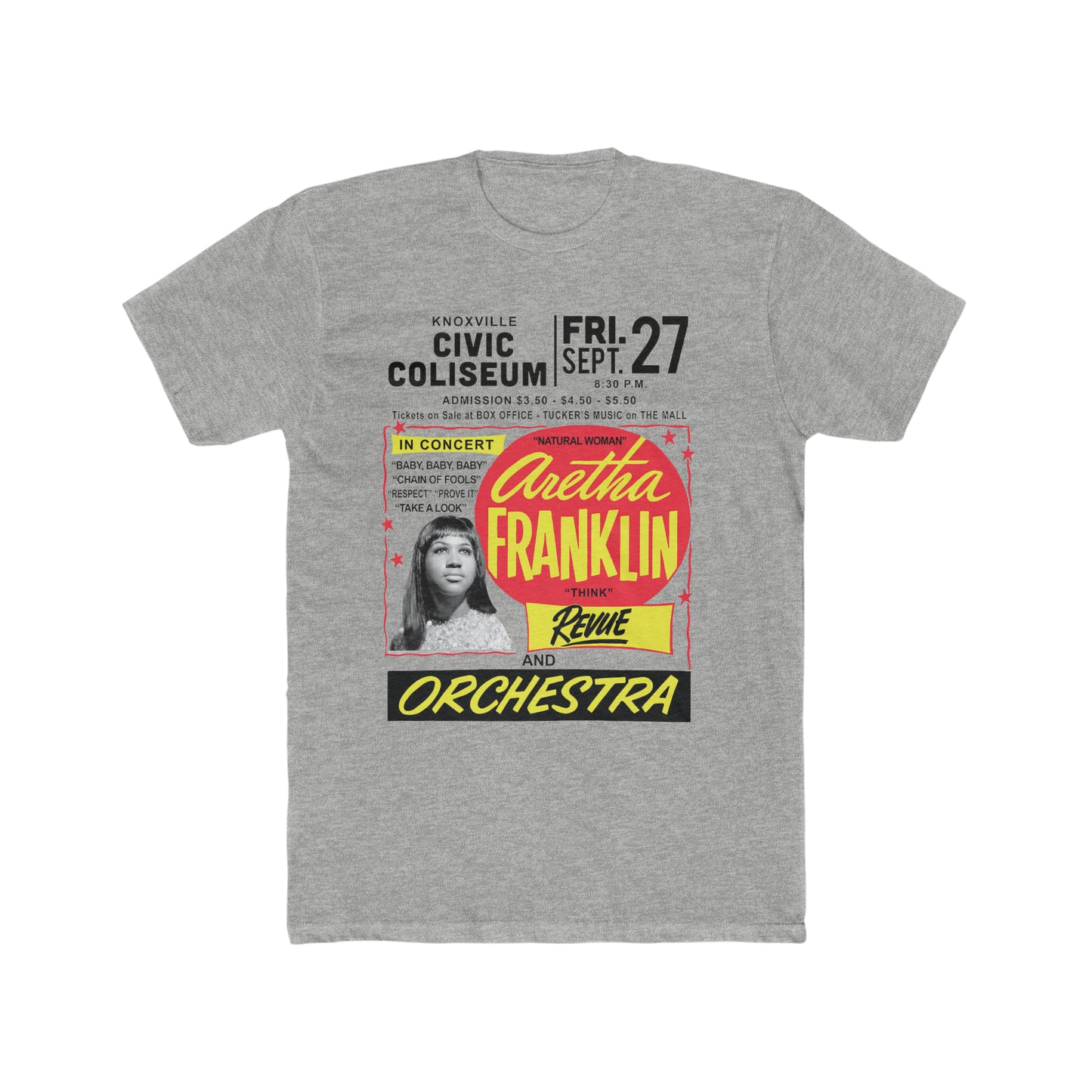 Aretha Franklin Revue and Orchestra, Knoxville Civic Coliseum, Old School Poster, Classic Tee