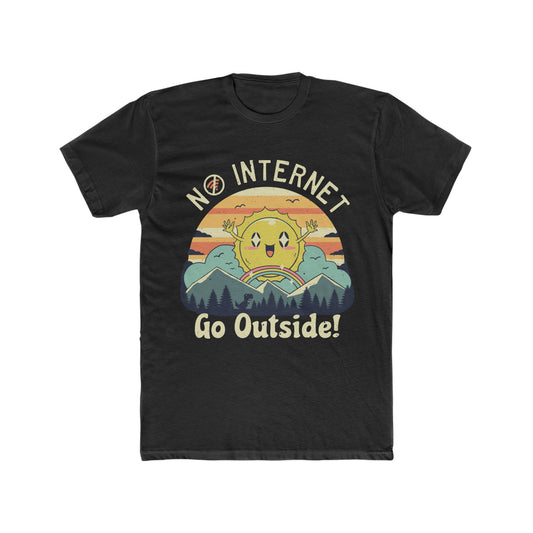 No Internet Go Outside, Retro, Vintage Inspired, Distressed Style Tee