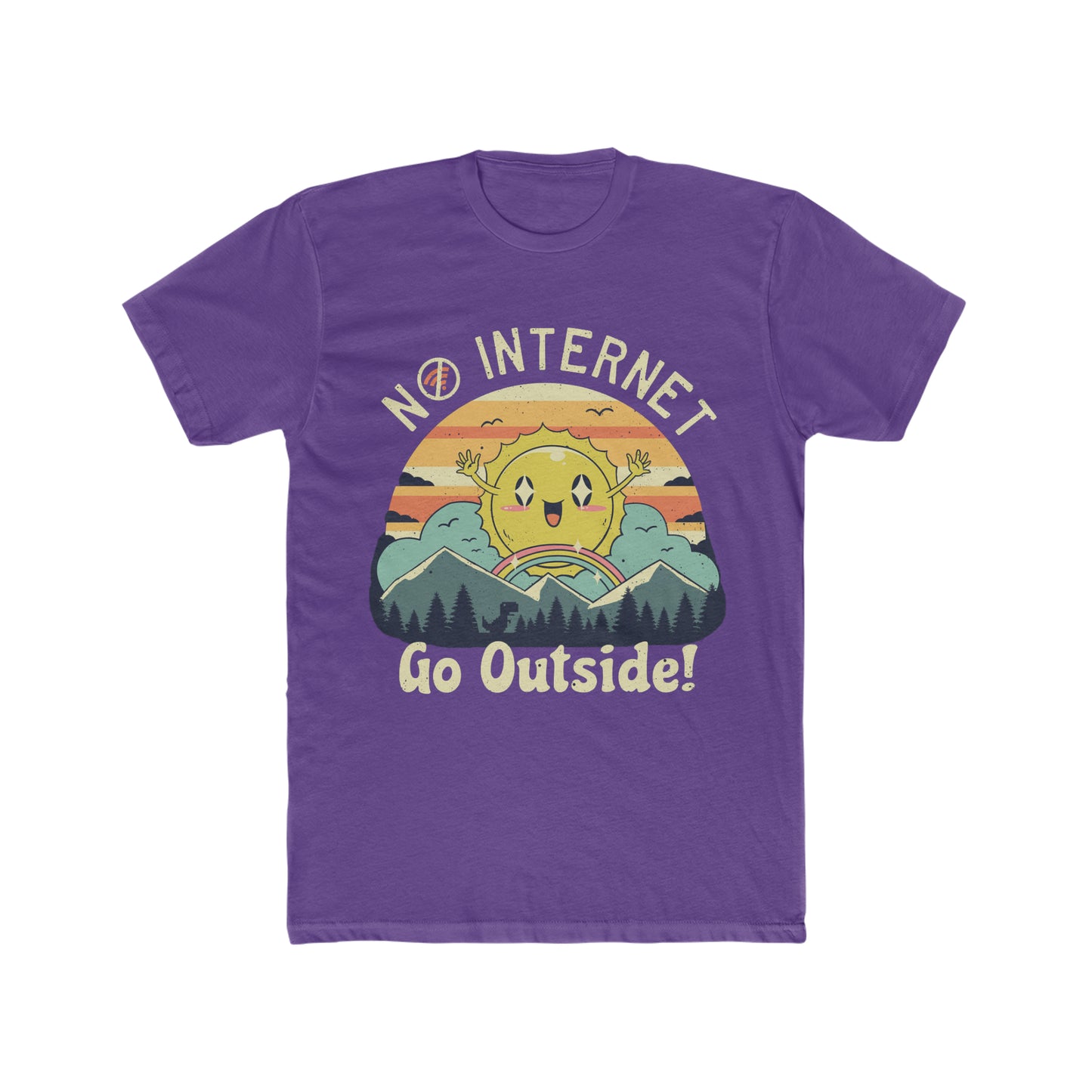 No Internet Go Outside, Retro, Vintage Inspired, Distressed Style Tee