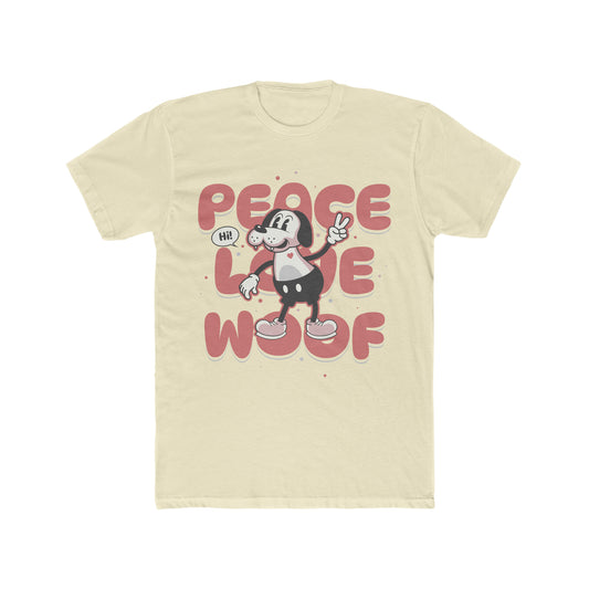 Peace, Love, Woof, Fun Dog Humor, Happy, Classic Tee