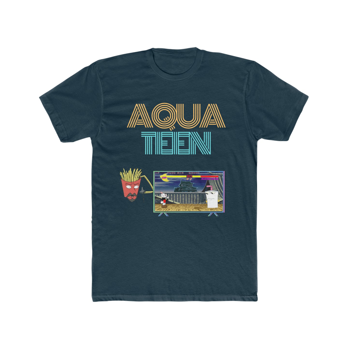 Aqua Tenn Hunger Force, Frylock Playing Street Fighter with Master Shake Versus Cup Unique, Custom Tee