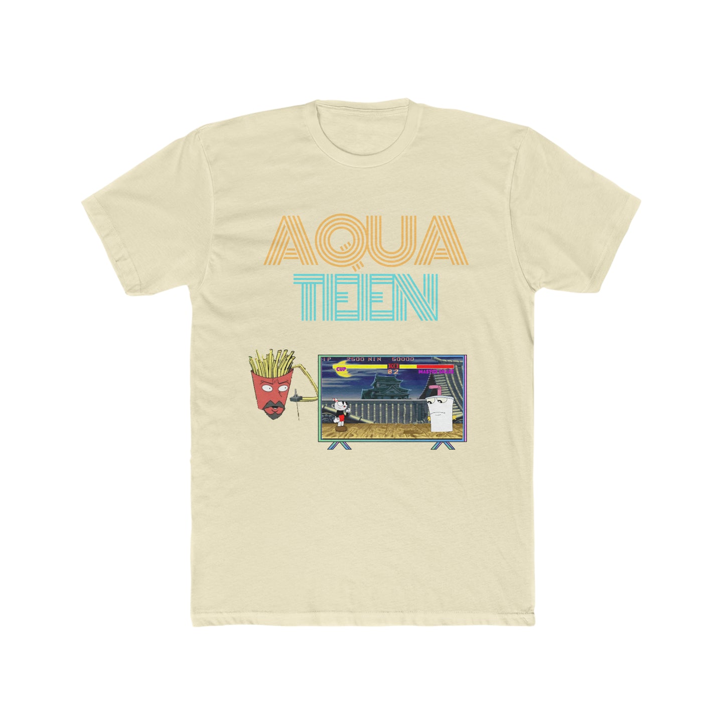 Aqua Tenn Hunger Force, Frylock Playing Street Fighter with Master Shake Versus Cup Unique, Custom Tee