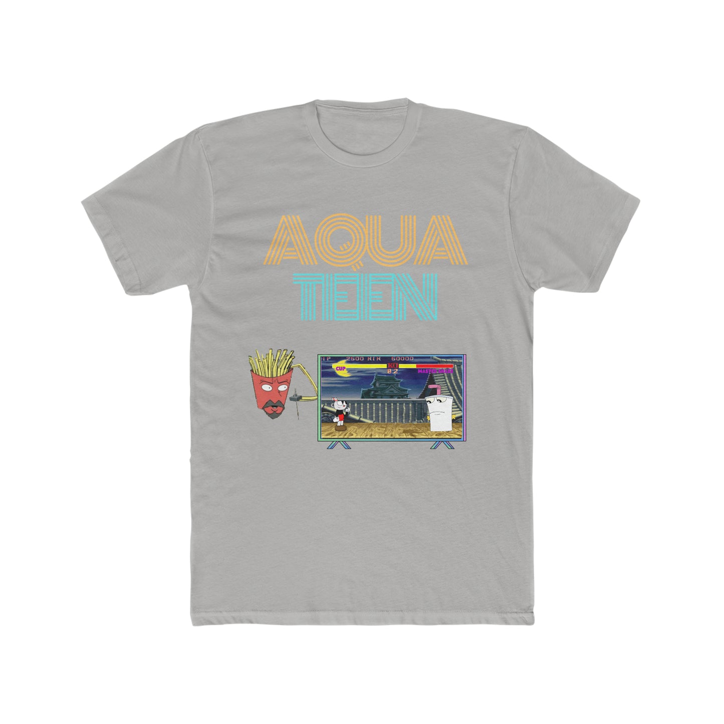 Aqua Tenn Hunger Force, Frylock Playing Street Fighter with Master Shake Versus Cup Unique, Custom Tee