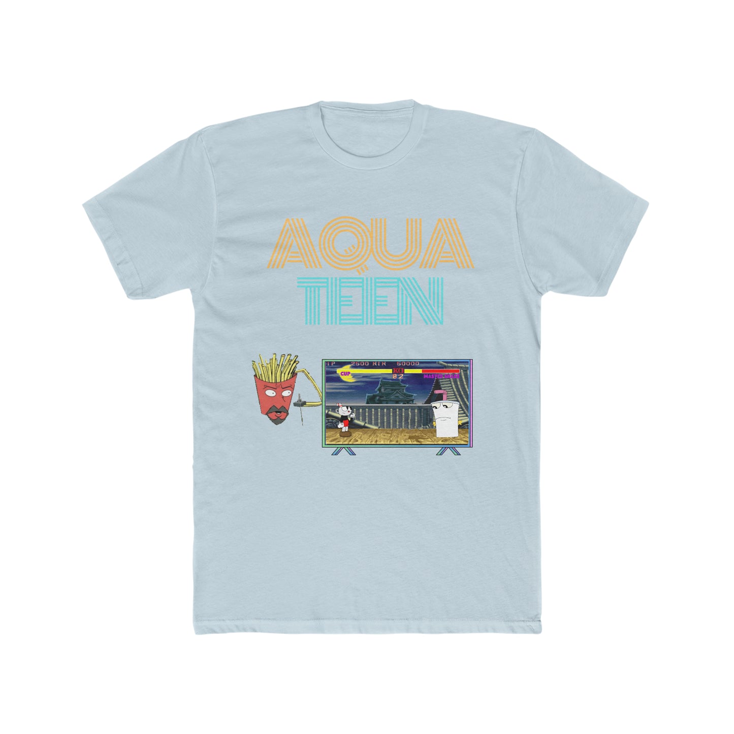 Aqua Tenn Hunger Force, Frylock Playing Street Fighter with Master Shake Versus Cup Unique, Custom Tee