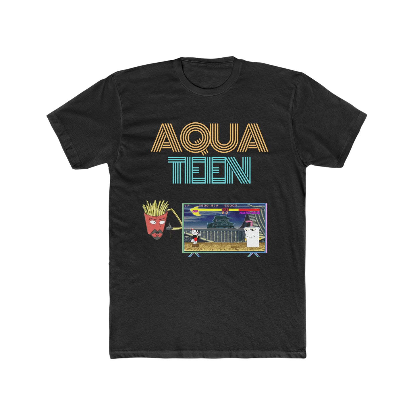 Aqua Tenn Hunger Force, Frylock Playing Street Fighter with Master Shake Versus Cup Unique, Custom Tee