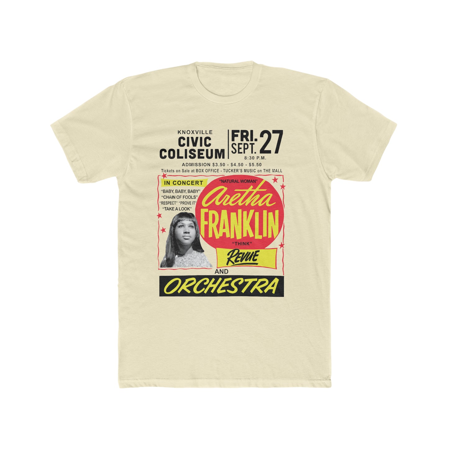 Aretha Franklin Revue and Orchestra, Knoxville Civic Coliseum, Old School Poster, Classic Tee