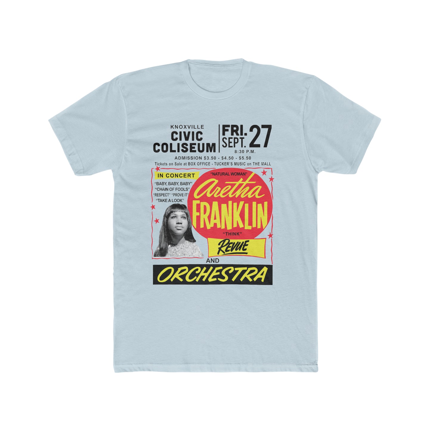 Aretha Franklin Revue and Orchestra, Knoxville Civic Coliseum, Old School Poster, Classic Tee