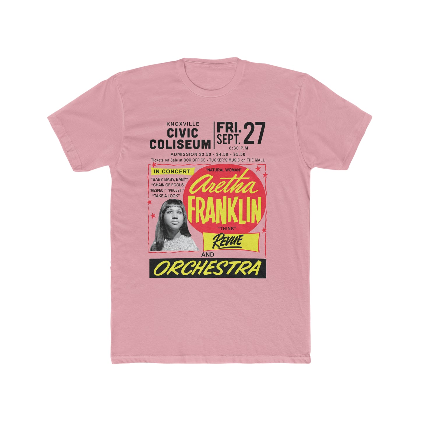 Aretha Franklin Revue and Orchestra, Knoxville Civic Coliseum, Old School Poster, Classic Tee