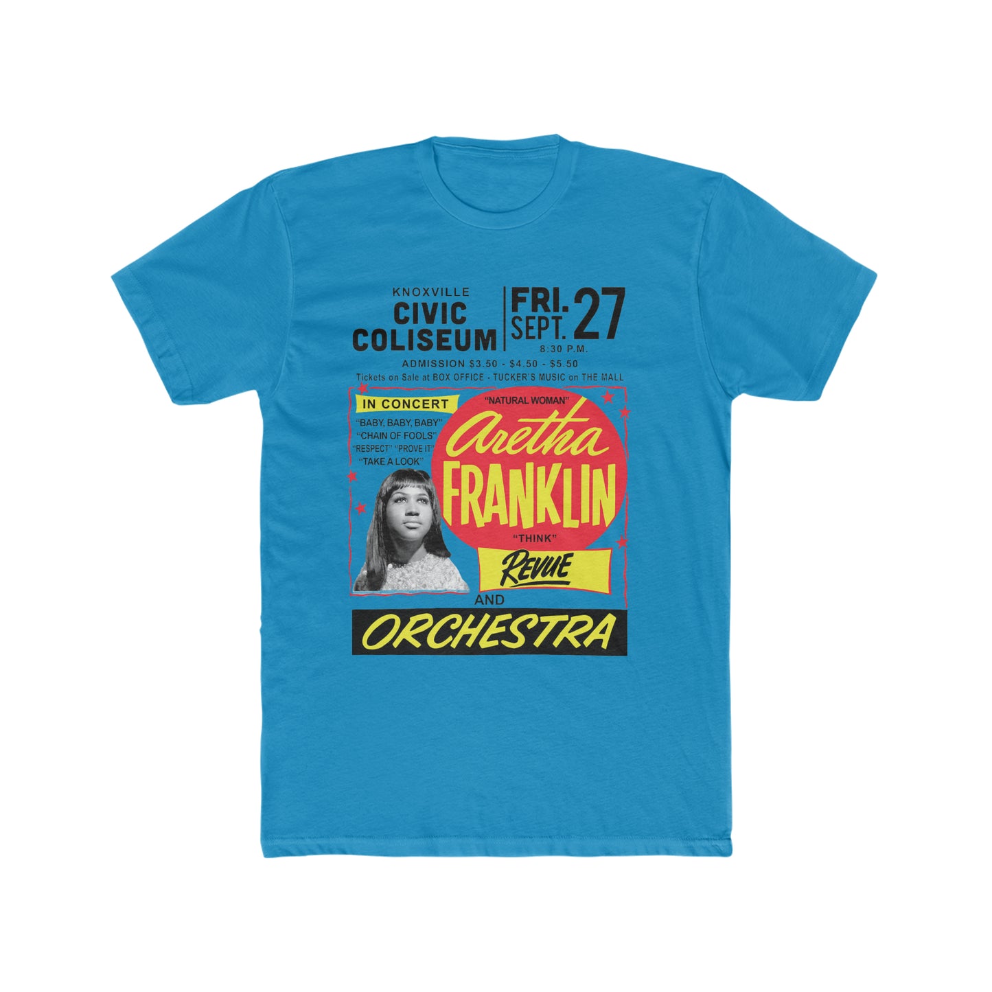 Aretha Franklin Revue and Orchestra, Knoxville Civic Coliseum, Old School Poster, Classic Tee