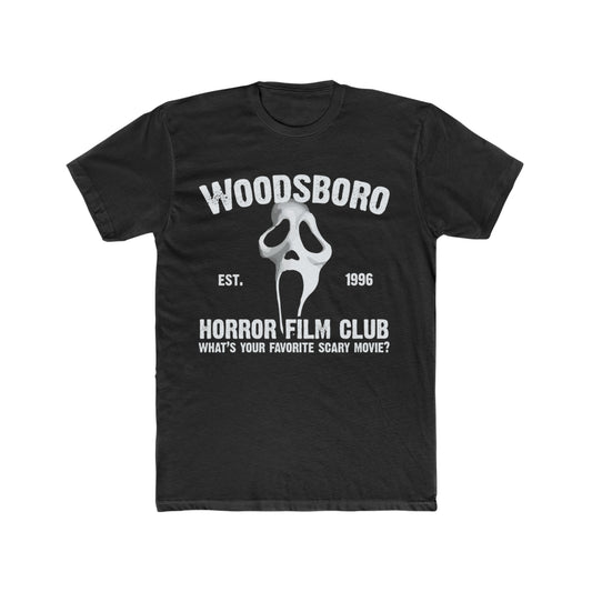 The Movie Scream Parody T-Shirt, Woodsboro Horror Film Club, Distressed Style, Vintage Inspired Tee