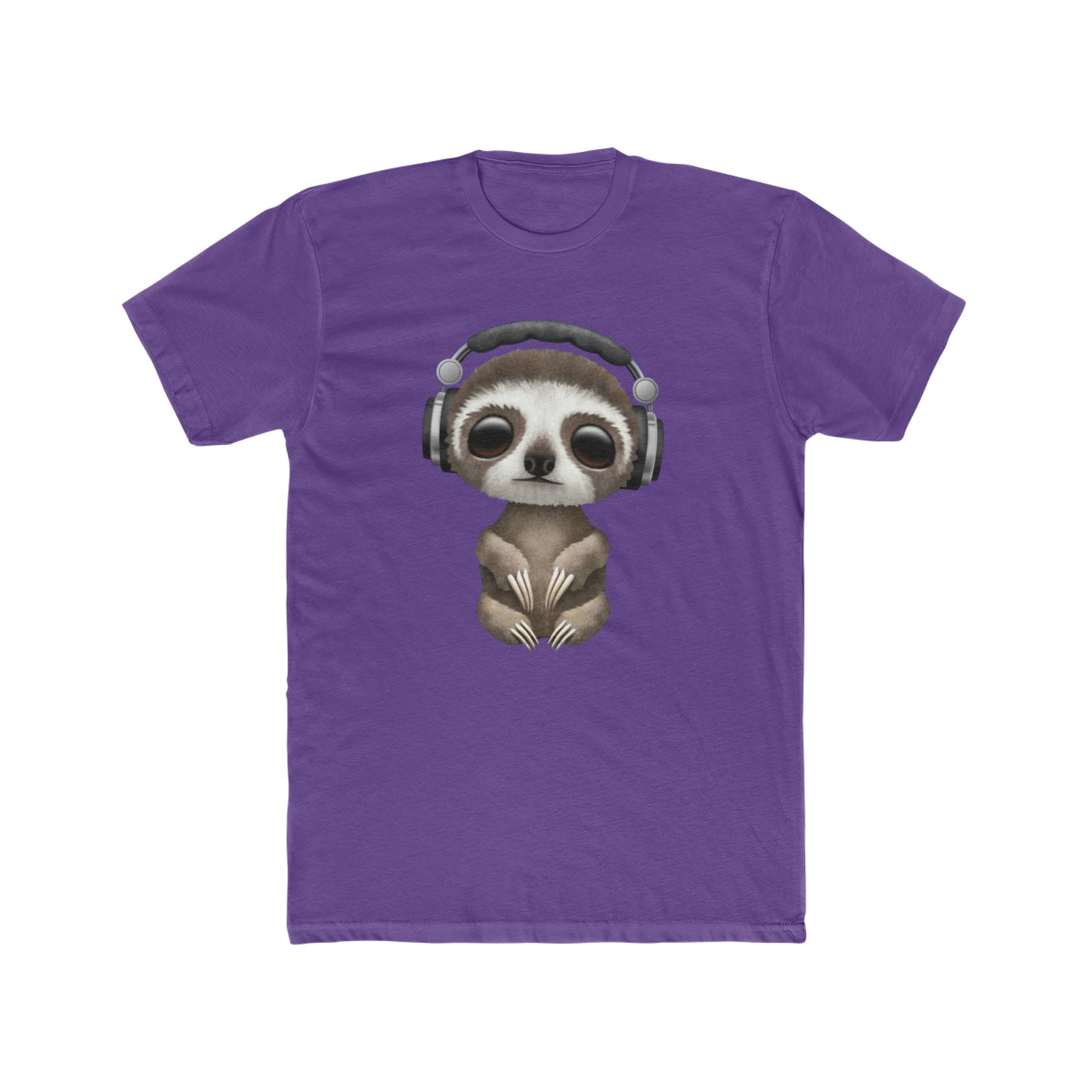 Cute Baby Sloth with Headphones Tee