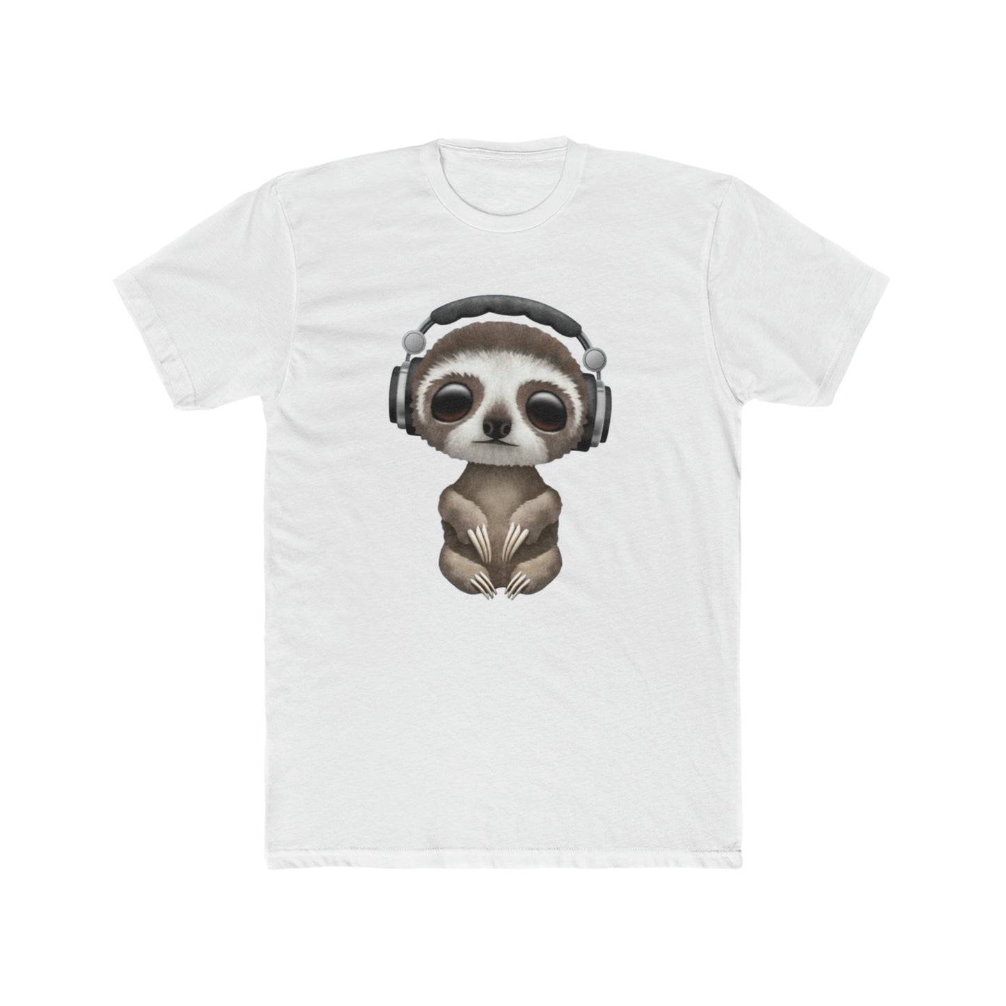 Cute Baby Sloth with Headphones Tee