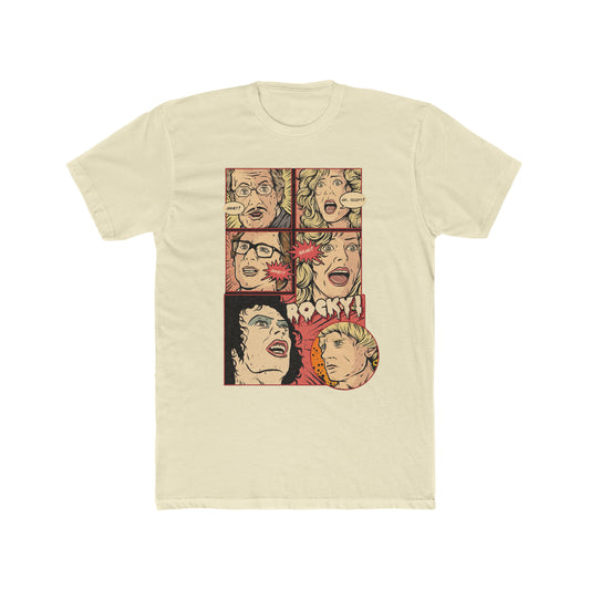 Rocky Horror Picture Show, Comic Book Artwork of Janet, Dr Scott, Janet, Brad Rocky, Cult Movie Classic Tee